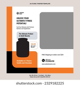 Gym and Bodybuilding Supplement Products Flyer Square