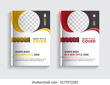 GYM book cover. cover design post. corporate book cover. annual reports. education book cover design. social media post. web banner. poster. flyer. leaflet. brochure. bi-fold. gym poster. vectors.