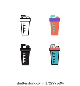 gym bottle icon vector with different style design. isolated on white background