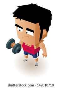 Gym Boy. Vector Illustration