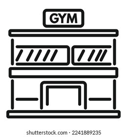 Gym building icon outline vector. Healthy sport. Active lifestyle