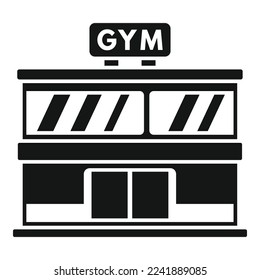 Icono de construcción de gimnasio vector simple. Deporte saludable. Estilo de vida activo
