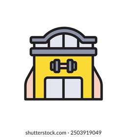 Gym Building Icon Vector Illustration
