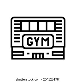 gym building line icon vector. gym building sign. isolated contour symbol black illustration