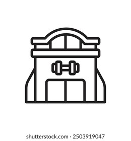 Gymnastikgebäude Gliederungssymbol, Vektorgrafik