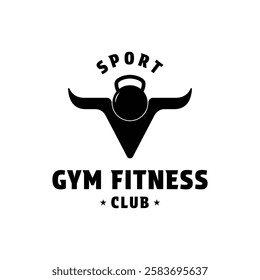 Gym bull fitness club sport logo design concept idea