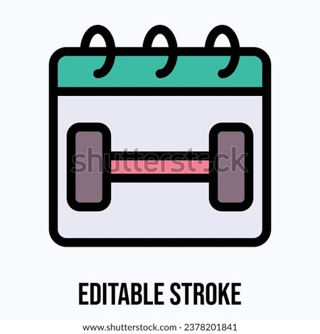 Gym Calendar, Workout Calendar Vector Icon.