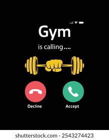 Gym is calling workout fitness t-shirt design.