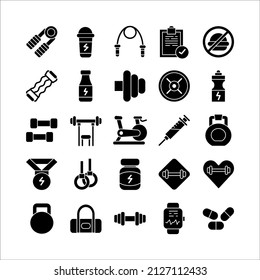 Gym Card icon set vector solid for website, mobile app, presentation, social media.