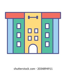Centro de gimnasio Rellenar dentro del icono del vector que puede fácilmente modificar o editar 