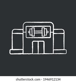 Gym chalk icon. Health and training. Sport lifestyle. Thin line customizable illustration. Contour symbol. Vector isolated outline drawing.