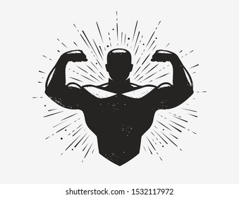 Gym, champion logo or label. Sport symbol. Vector illustration