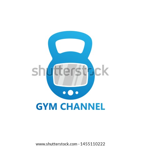 Gym Channel Logo Template Design Vector, Emblem, Design Concept, Creative Symbol, Icon