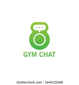 Gym Chat Logo Template Design