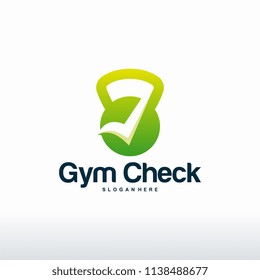 Gym Check logo designs vector, Safe Gym logo vector, Gymnastic logo designs template