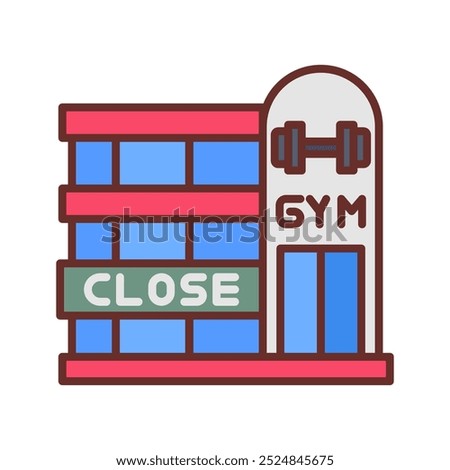 Gym Closed Filled Icons , Vector illustration