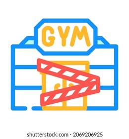 gym closed for quarantine color icon vector. sign. isolated symbol illustration