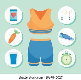 gym clothes and fitness set