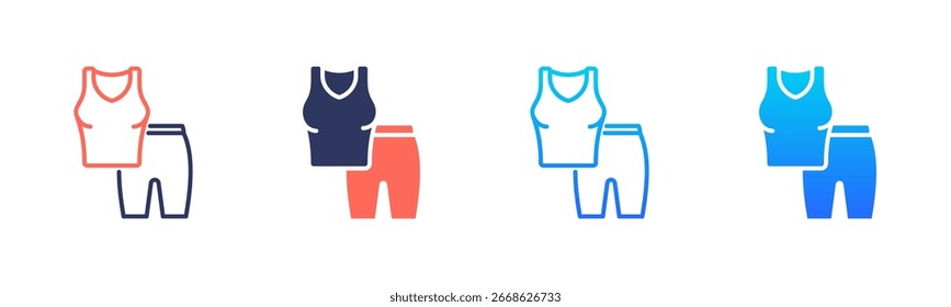 Paquete de iconos de ropa de gimnasio en múltiples estilos