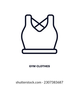 gym clothes icon. Thin line gym clothes icon from fashion and things  collection. Outline vector isolated on white background. Editable gym clothes symbol can be used web and mobile