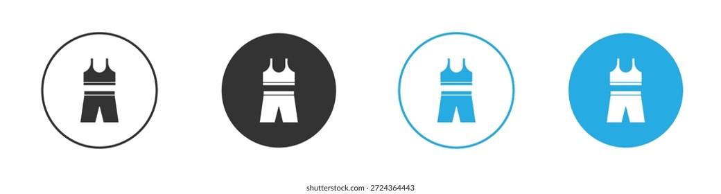 Elemento de diseño de iconos de ropa de gimnasio. Ilustración vectorial sobre fondo blanco.