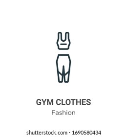 Gym clothes outline vector icon. Thin line black gym clothes icon, flat vector simple element illustration from editable fashion concept isolated stroke on white background