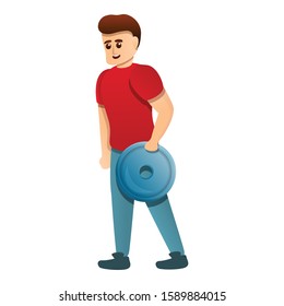 Gym coach icon. Cartoon of gym coach vector icon for web design isolated on white background