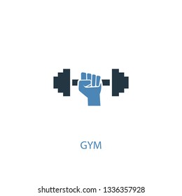 gym concept 2 colored icon. Simple blue element illustration. gym concept symbol design. Can be used for web and mobile UI/UX
