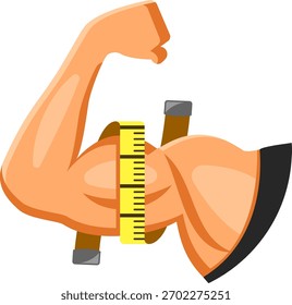 Gym Concept with Biceps Flex Arm Flat Icon, Vector illustration
