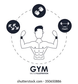 Gym concept with fitness icons design, vector illustration 10 eps graphic.