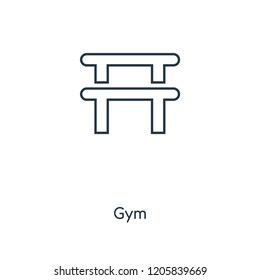 Gym concept line icon. Linear Gym concept outline symbol design. This simple element illustration can be used for web and mobile UI/UX.