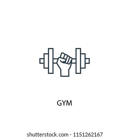 gym concept line icon. Simple element illustration. gym concept outline symbol design from Hotel set. Can be used for web and mobile UI/UX