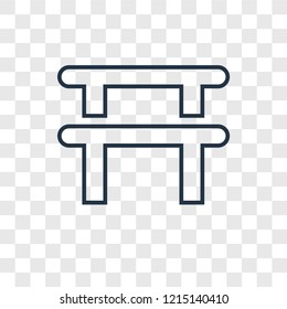 Gym concept vector linear icon isolated on transparent background, Gym concept transparency concept in outline style
