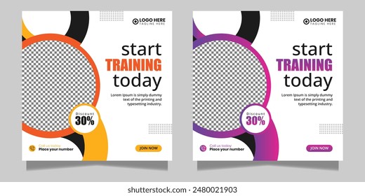 Gym Creative social media post template design