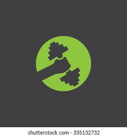 gym cut identity template icon design element