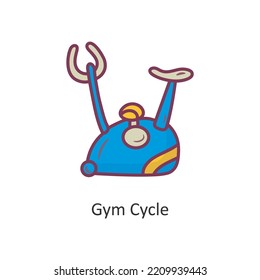 Gym Cycle Vector Filled outline Icon Design illustration. Workout Symbol on White background EPS 10 File