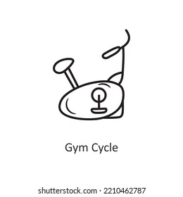 Gym Cycle Vector outline Icon Design illustration. Workout Symbol on White background EPS 10 File