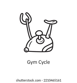 Gym Cycle Vector outline Icon Design illustration. Workout Symbol on White background EPS 10 File