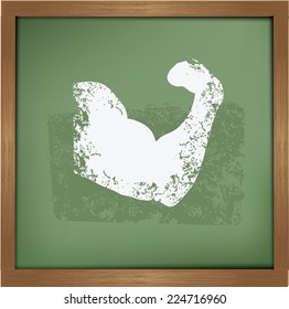 Gym design on blackboard background,vector