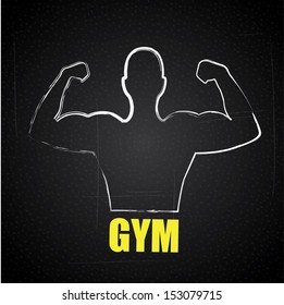 gym  design over black background vector illustration 