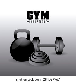 GYM design over gray background, vector illustration.