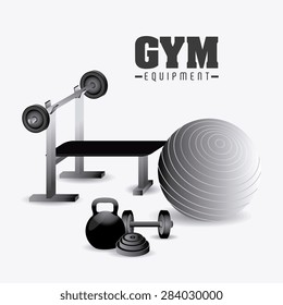 GYM design over white background, vector illustration.