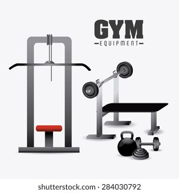 GYM design over white background, vector illustration.