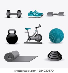 GYM design over white background, vector illustration.