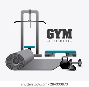 GYM design over white background, vector illustration.