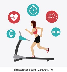 GYM design over white background, vector illustration.