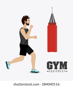 GYM design over white background, vector illustration.