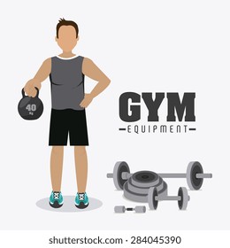 GYM design over white background, vector illustration.