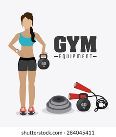 GYM design over white background, vector illustration.