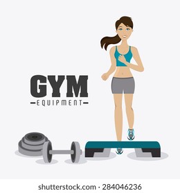 GYM design over white background, vector illustration.